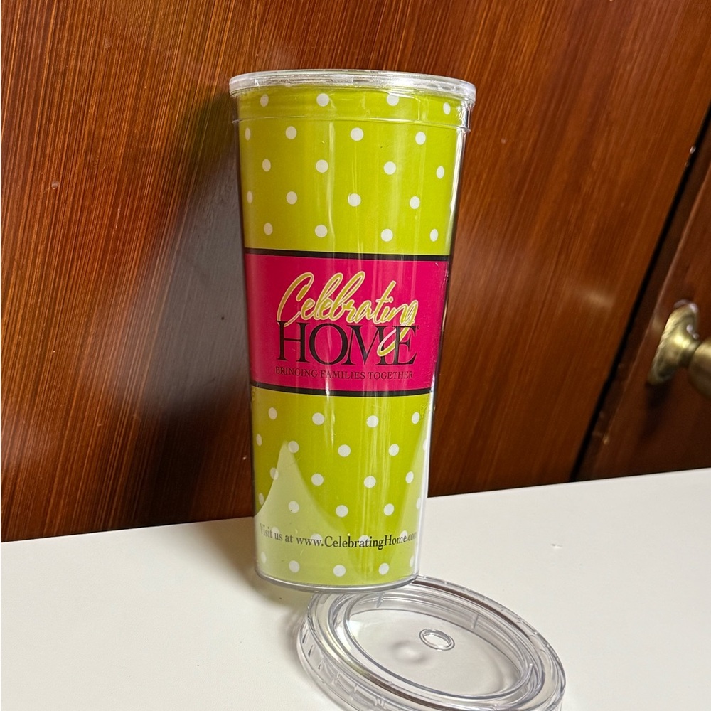 Celebrating Home Green Polka Dot Tumbler